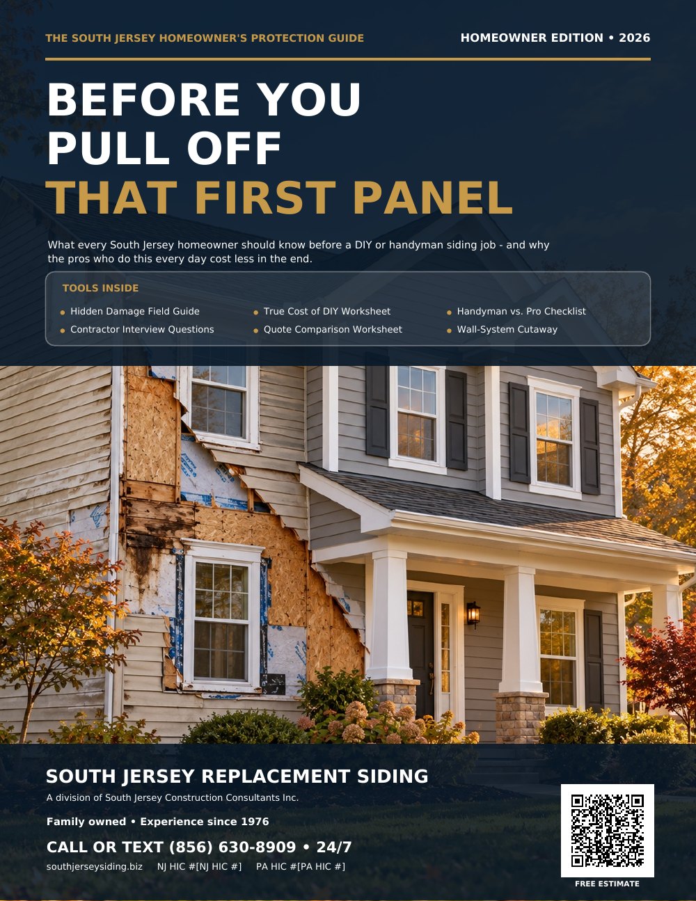Cover of the FREE Consumer Siding Guide: Before You Pull Off That First Panel